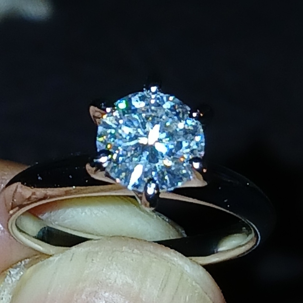 Elegant Moissanite Silver Ring Solitaire